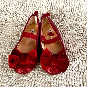 Red toddler shoes glitter